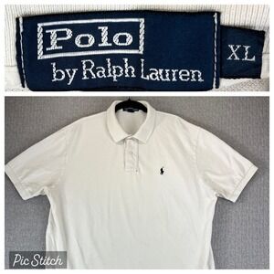 Polo Ralph‎ Lauren White Classic Fit Polo Dress Shirt Men Size XL